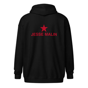 Jesse Malin Star Unisex Zip Hoodie (RED)